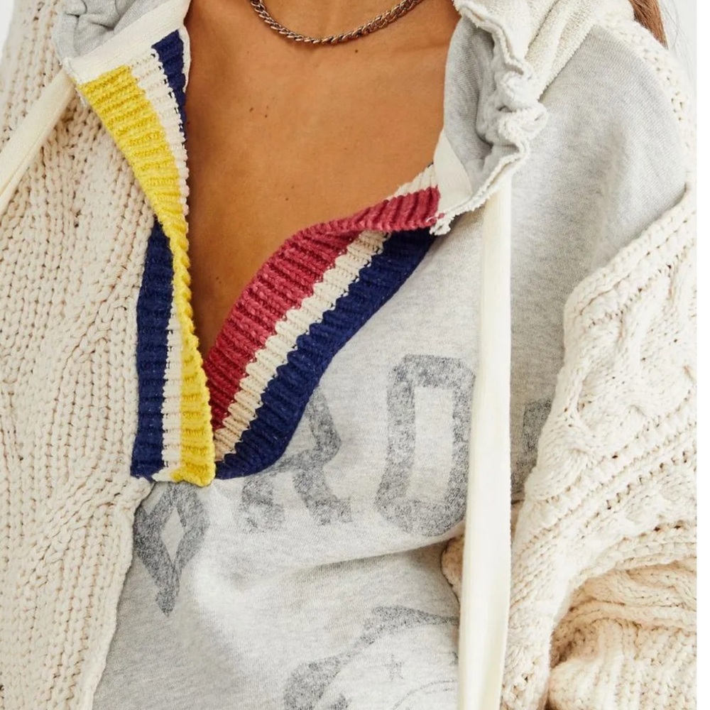 NWT FREE PEOPLE THE CLASH SWEATER OPEN - Picture 3 of 8
